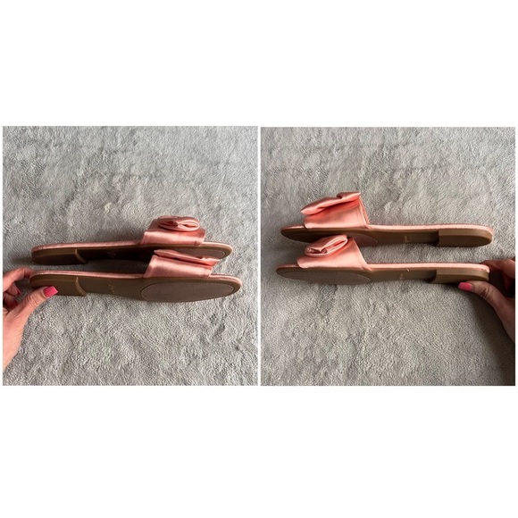 Zigi Soho Valiant Bow Satin Slide Flat Sandals Ballet Pink Sz 8.5 - Picture 5 of 13